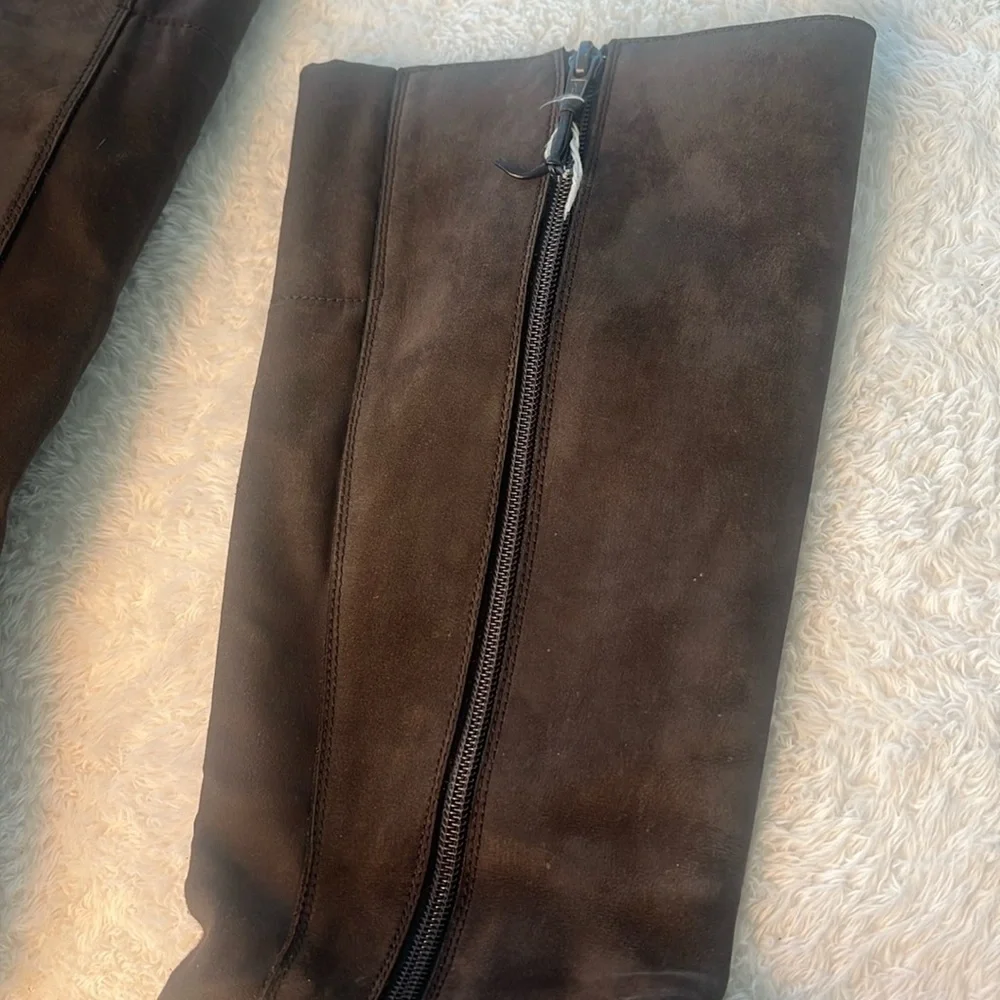 Donald Pliner Sz 9.5 Chocolate Brown Leather Air Touch Systems Tall Riding Boots